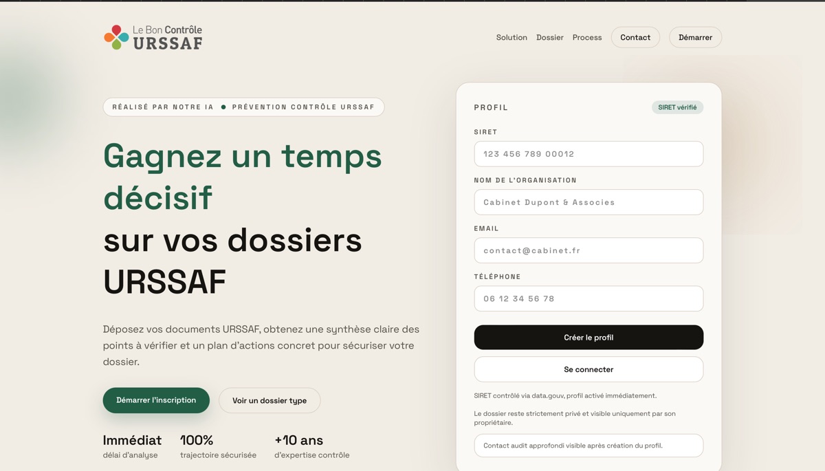 Logiciel expertise.controle-urssaf.com, plateforme SaaS